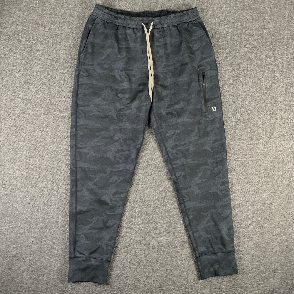 Vuori Sunday Performance Jogger Men Large Black Camo Athleisure Gym Run Stretch